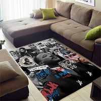 Martin Luther King Day Tribute Area Rug Civil Rights Collage and Classic American Street Graffiti Colors - Wonder Print Shop