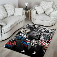Martin Luther King Day Tribute Area Rug Civil Rights Collage and Classic American Street Graffiti Colors - Wonder Print Shop