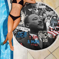 Martin Luther King Day Tribute Beach Blanket Civil Rights Collage and Classic American Street Graffiti Colors - Wonder Print Shop