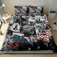 Martin Luther King Day Tribute Bedding Set Civil Rights Collage and Classic American Street Graffiti Colors - Wonder Print Shop