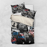 Martin Luther King Day Tribute Bedding Set Civil Rights Collage and Classic American Street Graffiti Colors - Wonder Print Shop