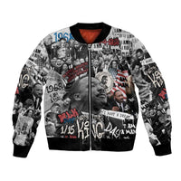 Martin Luther King Day Tribute Bomber Jacket Civil Rights Collage and Classic American Street Graffiti Colors - Wonder Print Shop