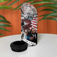 Martin Luther King Day Tribute 4 in 1 Can Cooler Tumbler Civil Rights Collage and Classic American Street Graffiti Colors - Wonder Print Shop