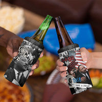 Martin Luther King Day Tribute 4 in 1 Can Cooler Tumbler Civil Rights Collage and Classic American Street Graffiti Colors - Wonder Print Shop