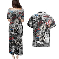 Martin Luther King Day Tribute Couples Matching Puletasi and Hawaiian Shirt Civil Rights Collage and Classic American Street Graffiti Colors - Wonder Print Shop