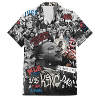Martin Luther King Day Tribute Family Matching Long Sleeve Bodycon Dress and Hawaiian Shirt Civil Rights Collage and Classic American Street Graffiti Colors - Wonder Print Shop
