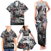 Martin Luther King Day Tribute Family Matching Tank Maxi Dress and Hawaiian Shirt Civil Rights Collage and Classic American Street Graffiti Colors - Wonder Print Shop