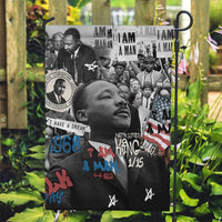 Martin Luther King Day Tribute Garden Flag Civil Rights Collage and Classic American Street Graffiti Colors - Wonder Print Shop