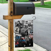 Martin Luther King Day Tribute Garden Flag Civil Rights Collage and Classic American Street Graffiti Colors - Wonder Print Shop