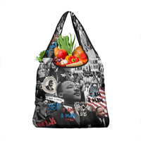 Martin Luther King Day Tribute Grocery Bag Civil Rights Collage and Classic American Street Graffiti Colors - Wonder Print Shop