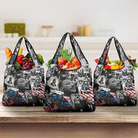 Martin Luther King Day Tribute Grocery Bag Civil Rights Collage and Classic American Street Graffiti Colors - Wonder Print Shop