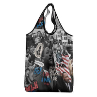 Martin Luther King Day Tribute Grocery Bag Civil Rights Collage and Classic American Street Graffiti Colors - Wonder Print Shop