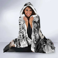 Martin Luther King Day Tribute Hooded Blanket Civil Rights Collage and Classic American Street Graffiti Colors - Wonder Print Shop