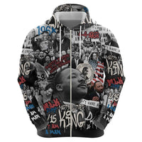 Martin Luther King Day Tribute Hoodie Civil Rights Collage and Classic American Street Graffiti Colors - Wonder Print Shop