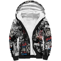 Martin Luther King Day Tribute Sherpa Hoodie Civil Rights Collage and Classic American Street Graffiti Colors - Wonder Print Shop