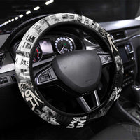 Martin Luther King Day Tribute Steering Wheel Cover Civil Rights Collage and Classic American Street Graffiti Colors - Wonder Print Shop