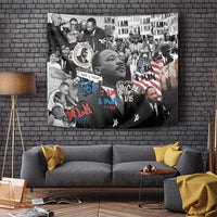 Martin Luther King Day Tribute Tapestry Civil Rights Collage and Classic American Street Graffiti Colors - Wonder Print Shop