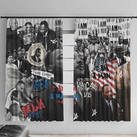 Martin Luther King Day Tribute Window Curtain Civil Rights Collage and Classic American Street Graffiti Colors - Wonder Print Shop
