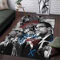 Malcolm X Area Rug Quotes Dates and Black History Activist Theme - Wonder Print Shop