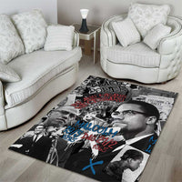 Malcolm X Area Rug Quotes Dates and Black History Activist Theme - Wonder Print Shop