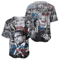 Malcolm X Baseball Jersey Quotes Dates and Black History Activist Theme - Wonder Print Shop