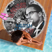 Malcolm X Beach Blanket Quotes Dates and Black History Activist Theme - Wonder Print Shop