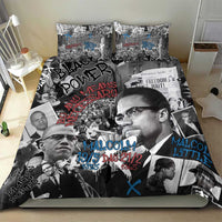 Malcolm X Bedding Set Quotes Dates and Black History Activist Theme - Wonder Print Shop
