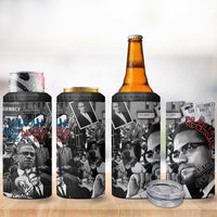 Malcolm X 4 in 1 Can Cooler Tumbler Quotes Dates and Black History Activist Theme - Wonder Print Shop