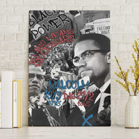 Malcolm X Canvas Wall Art Quotes Dates and Black History Activist Theme - Wonder Print Shop