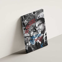 Malcolm X Canvas Wall Art Quotes Dates and Black History Activist Theme - Wonder Print Shop