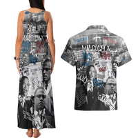 Malcolm X Couples Matching Tank Maxi Dress and Hawaiian Shirt Quotes Dates and Black History Activist Theme - Wonder Print Shop