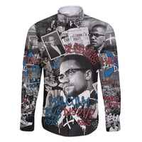 Malcolm X Family Matching Long Sleeve Bodycon Dress and Hawaiian Shirt Quotes Dates and Black History Activist Theme - Wonder Print Shop