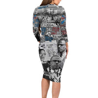 Malcolm X Family Matching Long Sleeve Bodycon Dress and Hawaiian Shirt Quotes Dates and Black History Activist Theme - Wonder Print Shop