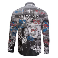 Malcolm X Family Matching Off The Shoulder Long Sleeve Dress and Hawaiian Shirt Quotes Dates and Black History Activist Theme - Wonder Print Shop