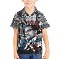 Malcolm X Family Matching Off The Shoulder Long Sleeve Dress and Hawaiian Shirt Quotes Dates and Black History Activist Theme - Wonder Print Shop