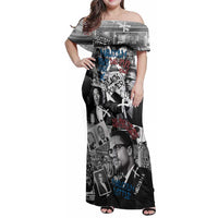 Malcolm X Family Matching Off Shoulder Maxi Dress and Hawaiian Shirt Quotes Dates and Black History Activist Theme - Wonder Print Shop