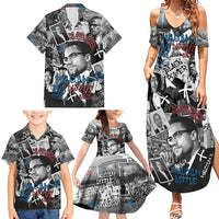 Malcolm X Family Matching Summer Maxi Dress and Hawaiian Shirt Quotes Dates and Black History Activist Theme - Wonder Print Shop