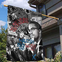 Malcolm X Garden Flag Quotes Dates and Black History Activist Theme - Wonder Print Shop