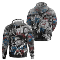 Malcolm X Hoodie Quotes Dates and Black History Activist Theme - Wonder Print Shop
