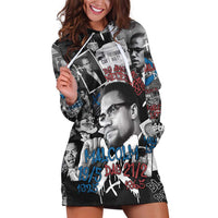Malcolm X Hoodie Dress Quotes Dates and Black History Activist Theme - Wonder Print Shop