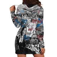 Malcolm X Hoodie Dress Quotes Dates and Black History Activist Theme - Wonder Print Shop