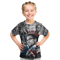 Malcolm X Kid T Shirt Quotes Dates and Black History Activist Theme - Wonder Print Shop