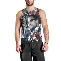 Malcolm X Men Tank Top Quotes Dates and Black History Activist Theme - Wonder Print Shop