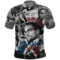 Malcolm X Polo Shirt Quotes Dates and Black History Activist Theme - Wonder Print Shop