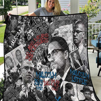 Malcolm X Quilt Quotes Dates and Black History Activist Theme - Wonder Print Shop