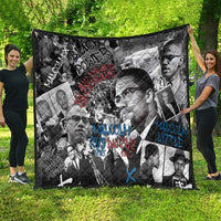 Malcolm X Quilt Quotes Dates and Black History Activist Theme - Wonder Print Shop