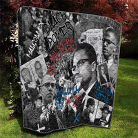 Malcolm X Quilt Quotes Dates and Black History Activist Theme - Wonder Print Shop