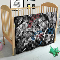 Malcolm X Quilt Quotes Dates and Black History Activist Theme - Wonder Print Shop