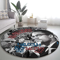 Malcolm X Round Carpet Quotes Dates and Black History Activist Theme - Wonder Print Shop