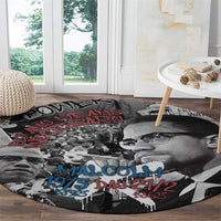 Malcolm X Round Carpet Quotes Dates and Black History Activist Theme - Wonder Print Shop